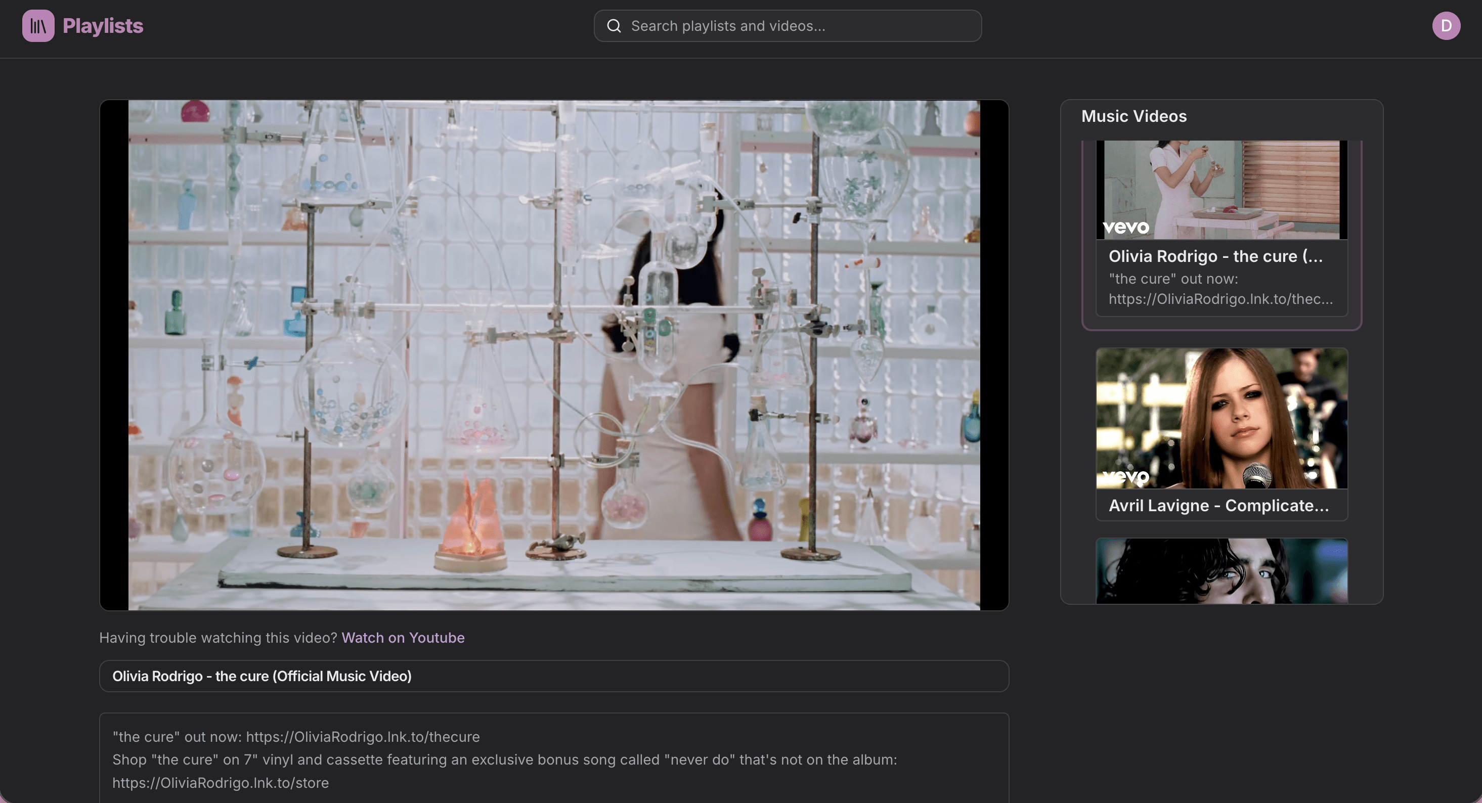 Playlist Manager desktop interface